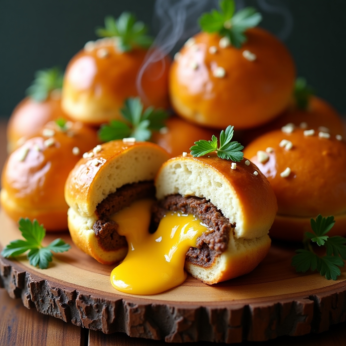 Garlic Parmesan Cheeseburger Bombs