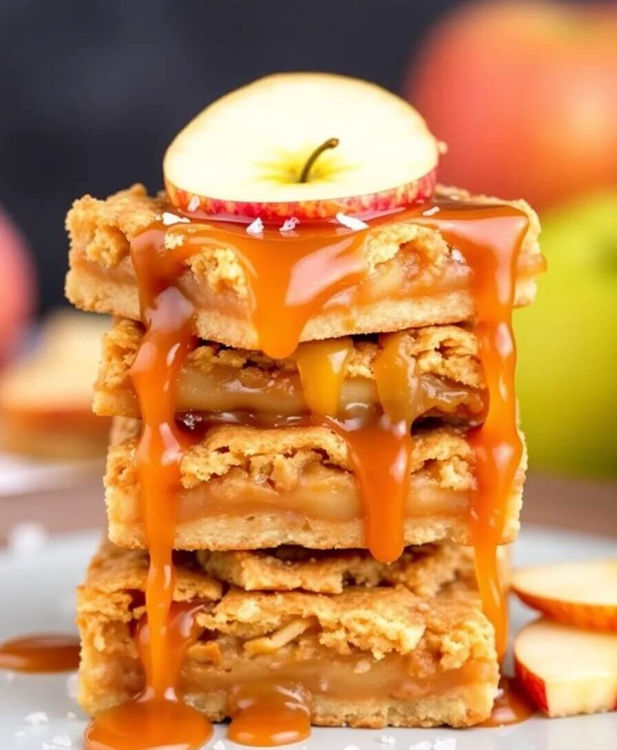 salted caramel apple pie bar