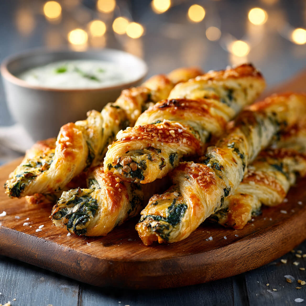 Flaky Spinach Feta Pastry Twists