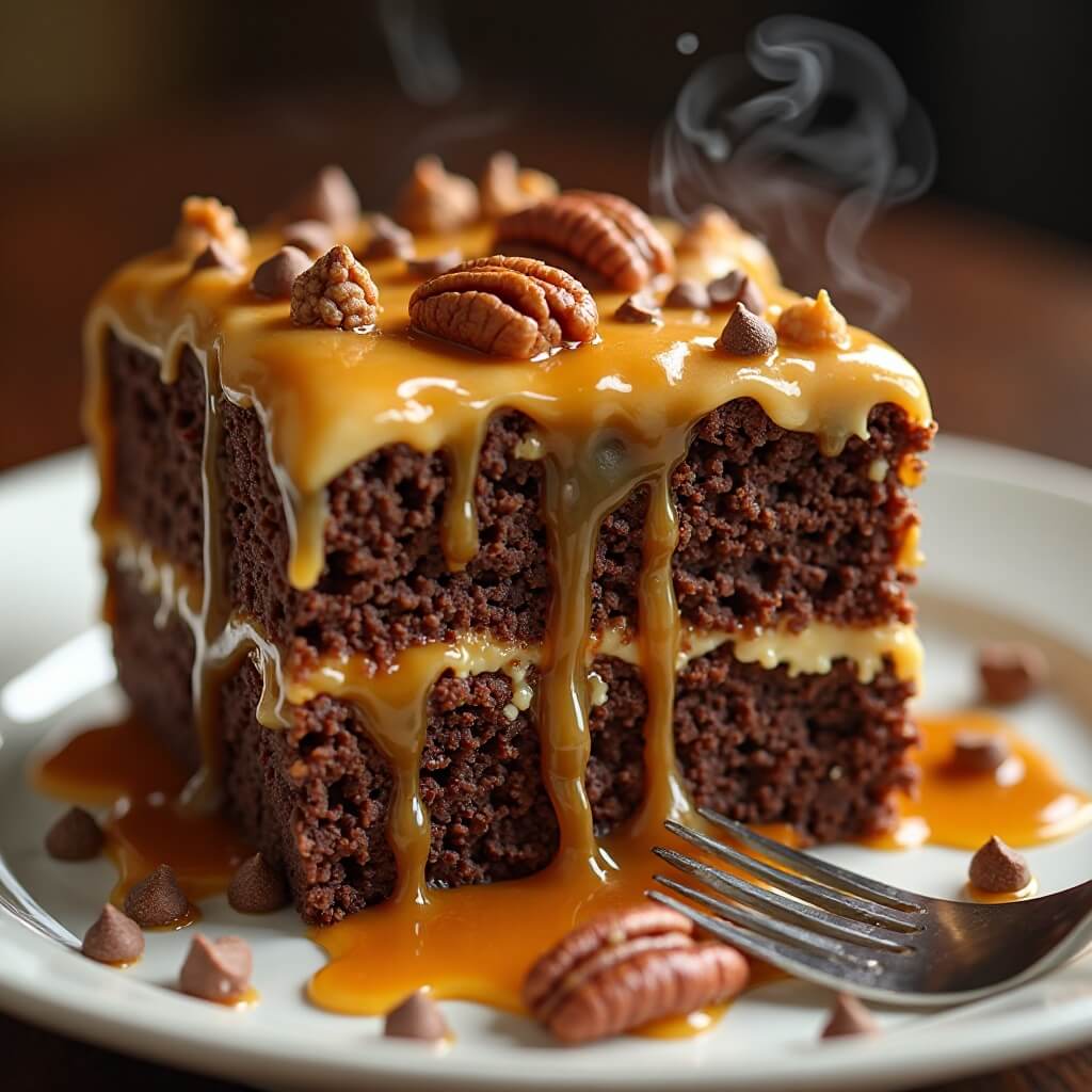 Turtle Caramel Cake