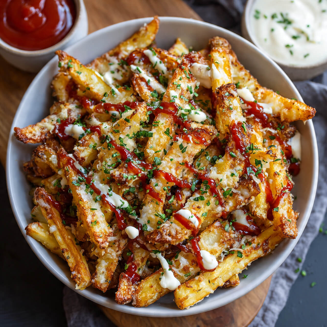 Air Fryer Garlic Parmesan Fries
