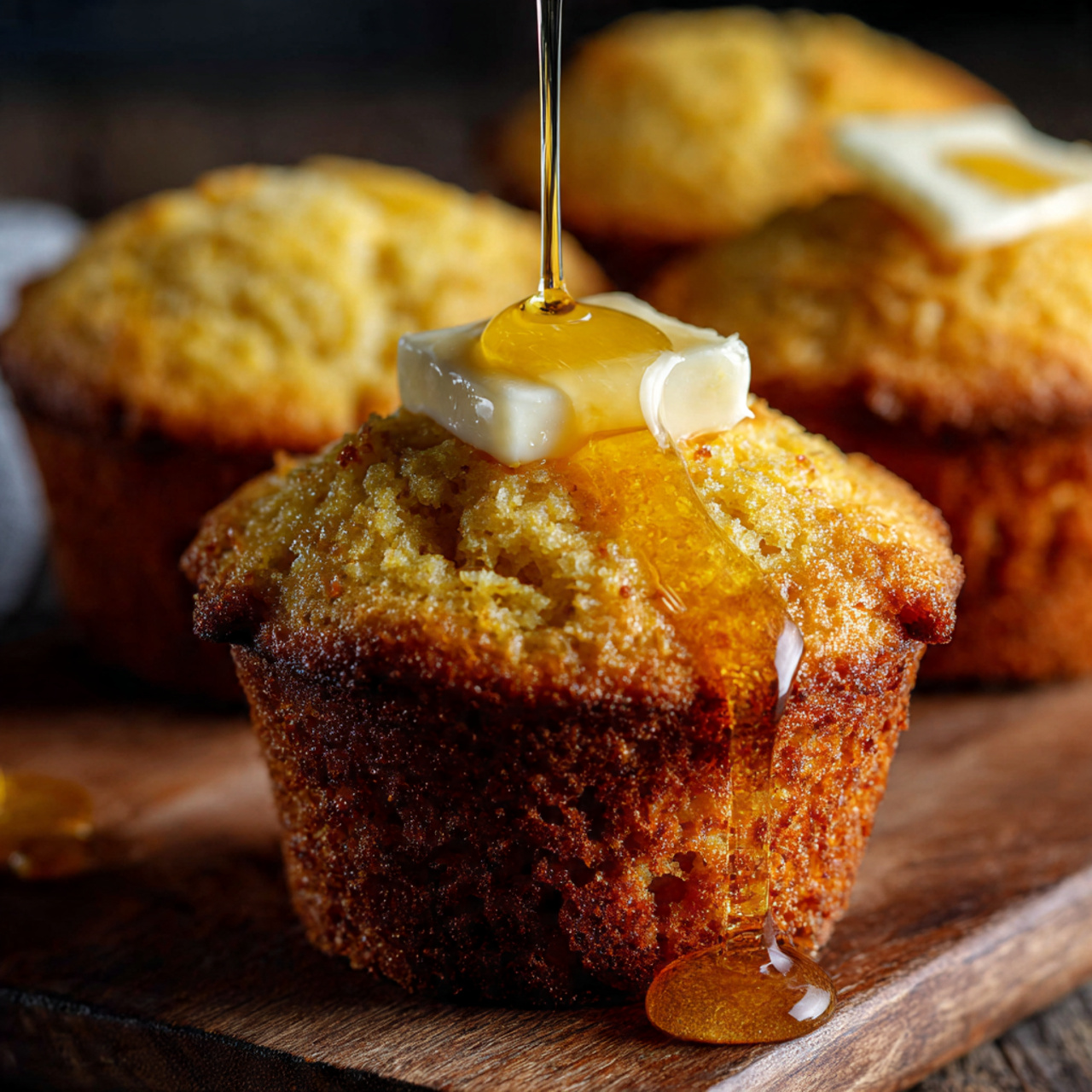 Air Fryer Honey Butter Cornbread Muffins