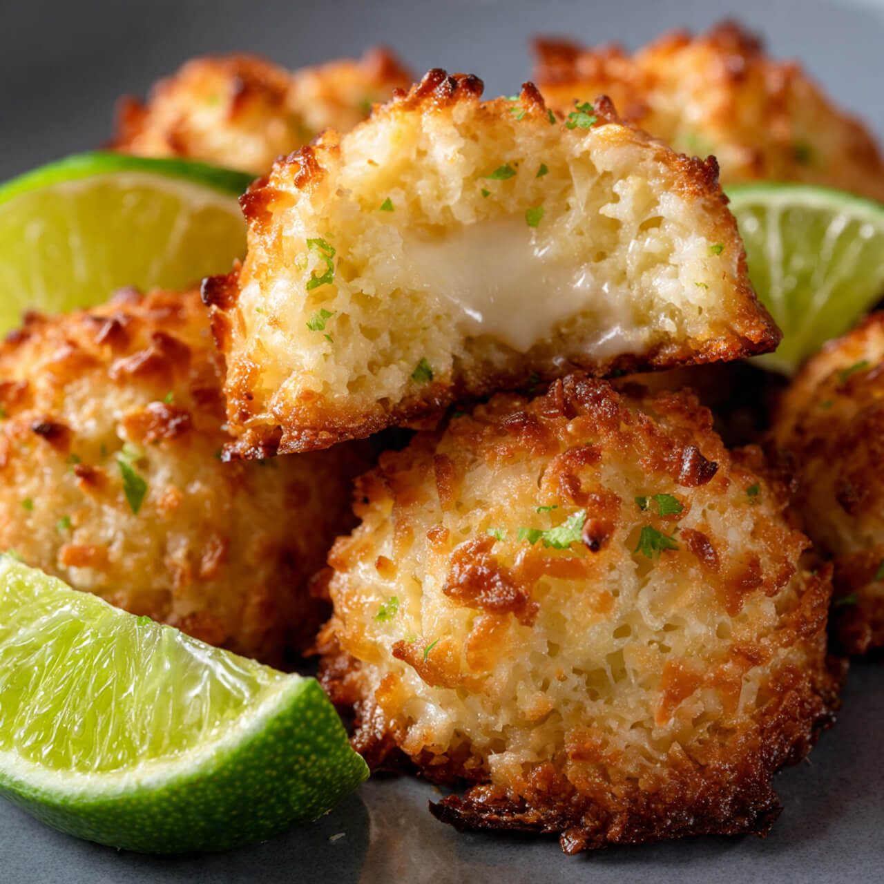 Air Fryer Lime Coconut Macaroons with White Chocolate