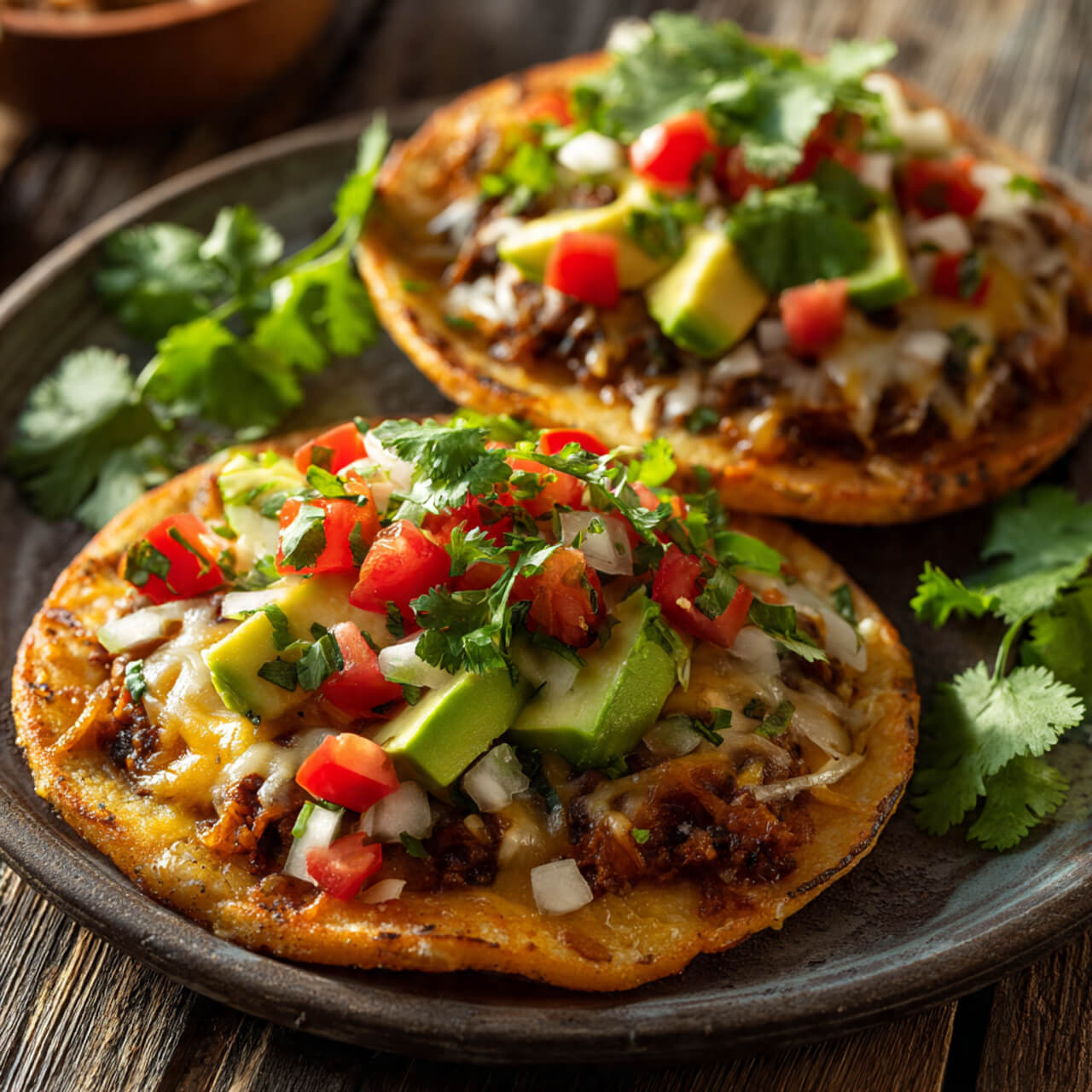 Air Fryer Tostadas with Refried Beans