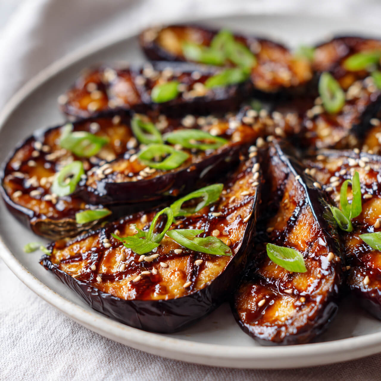 Air fryer miso glazed eggplant