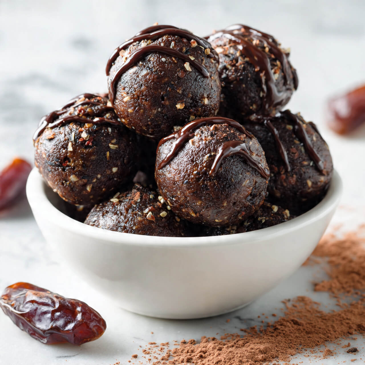 No Bake Brownie Bites With Dates