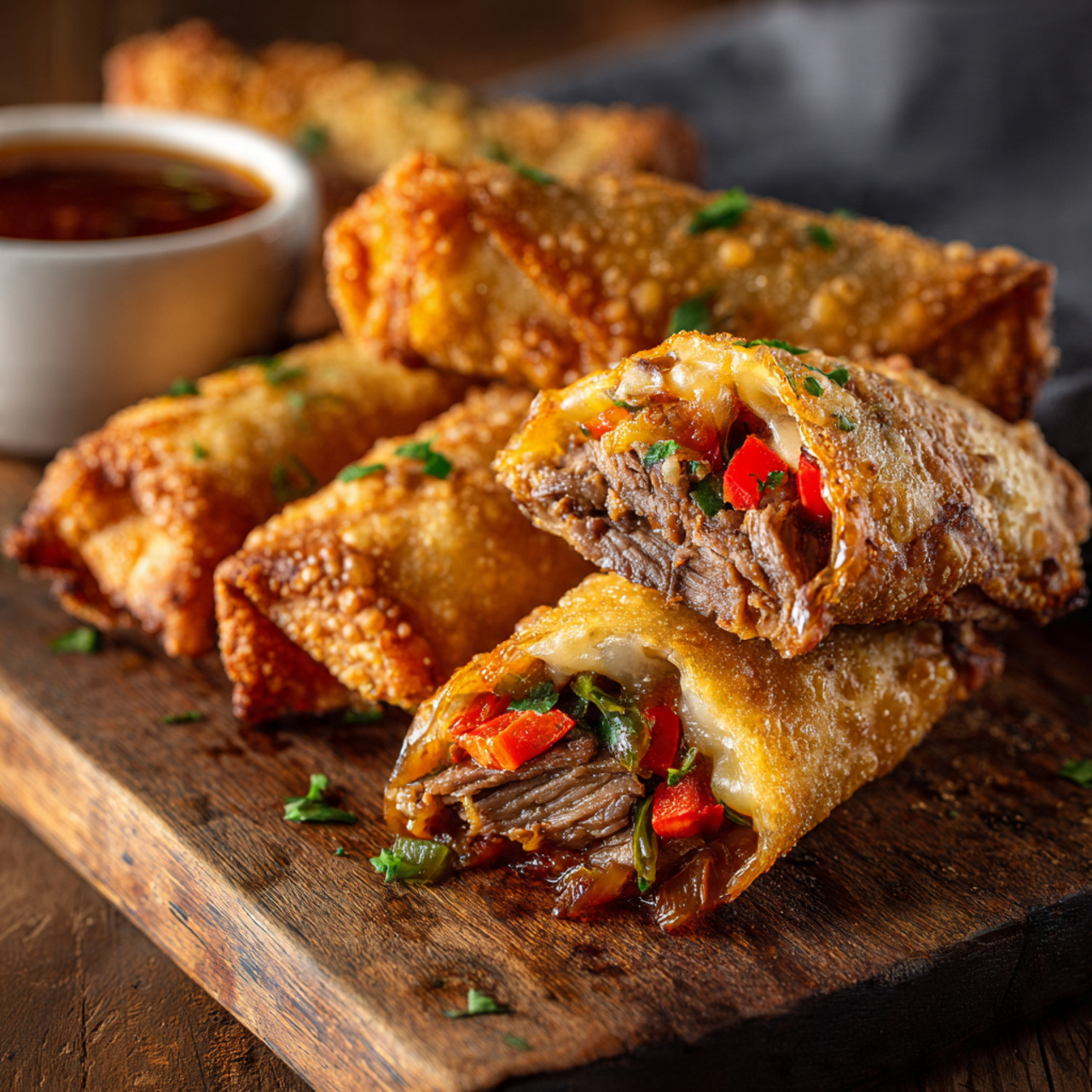 Crispiest Philly Cheesesteak Egg Rolls 1