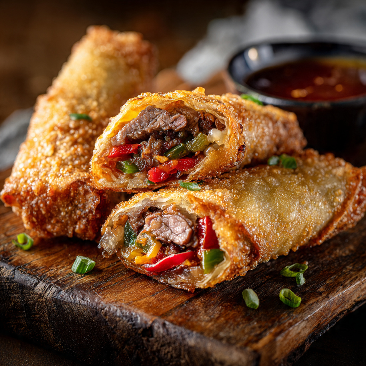 Crispiest Philly Cheesesteak Egg Rolls