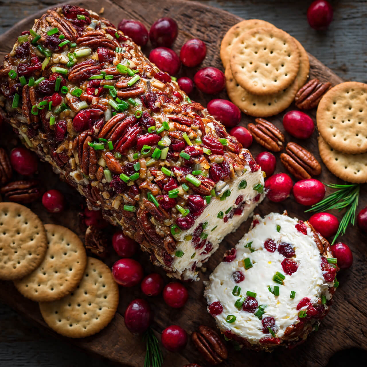 Cranberry Pecan Cheese Log