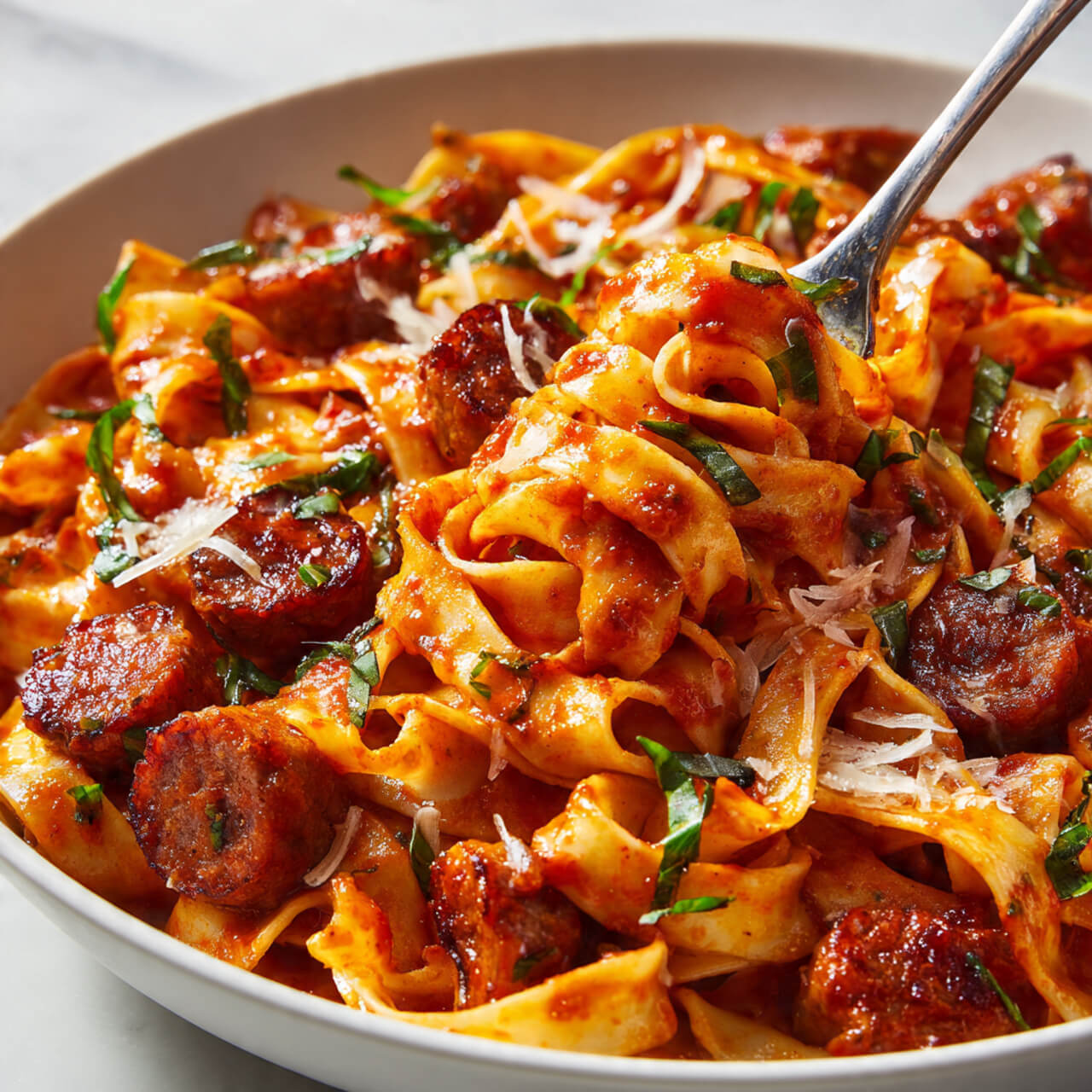 Italian Sausage and Egg Noodles