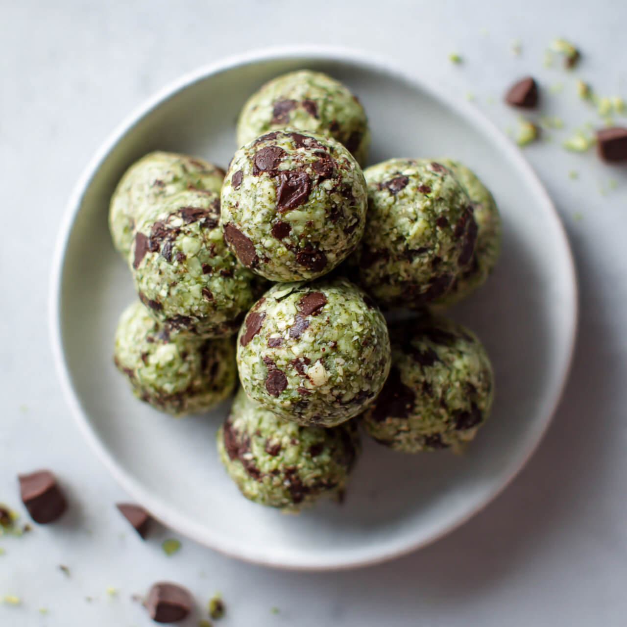 Mint Chocolate Chip Protein Balls