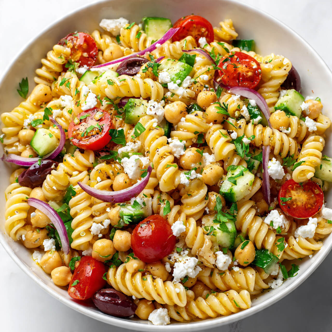 Mediterranean Chickpea Pasta Salad