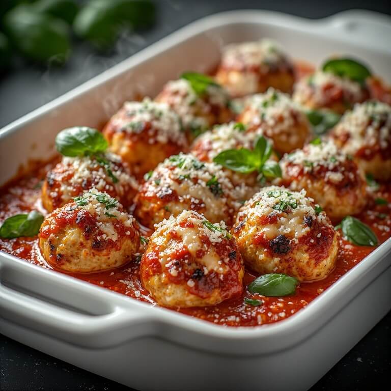 Italian Baked Chicken Meatballs