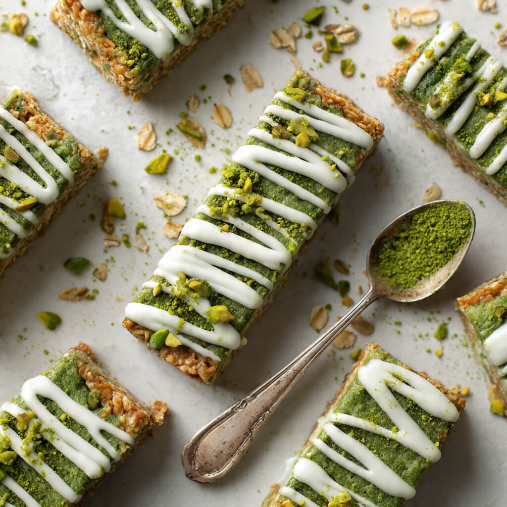 No-Bake Matcha Oatmeal Bars