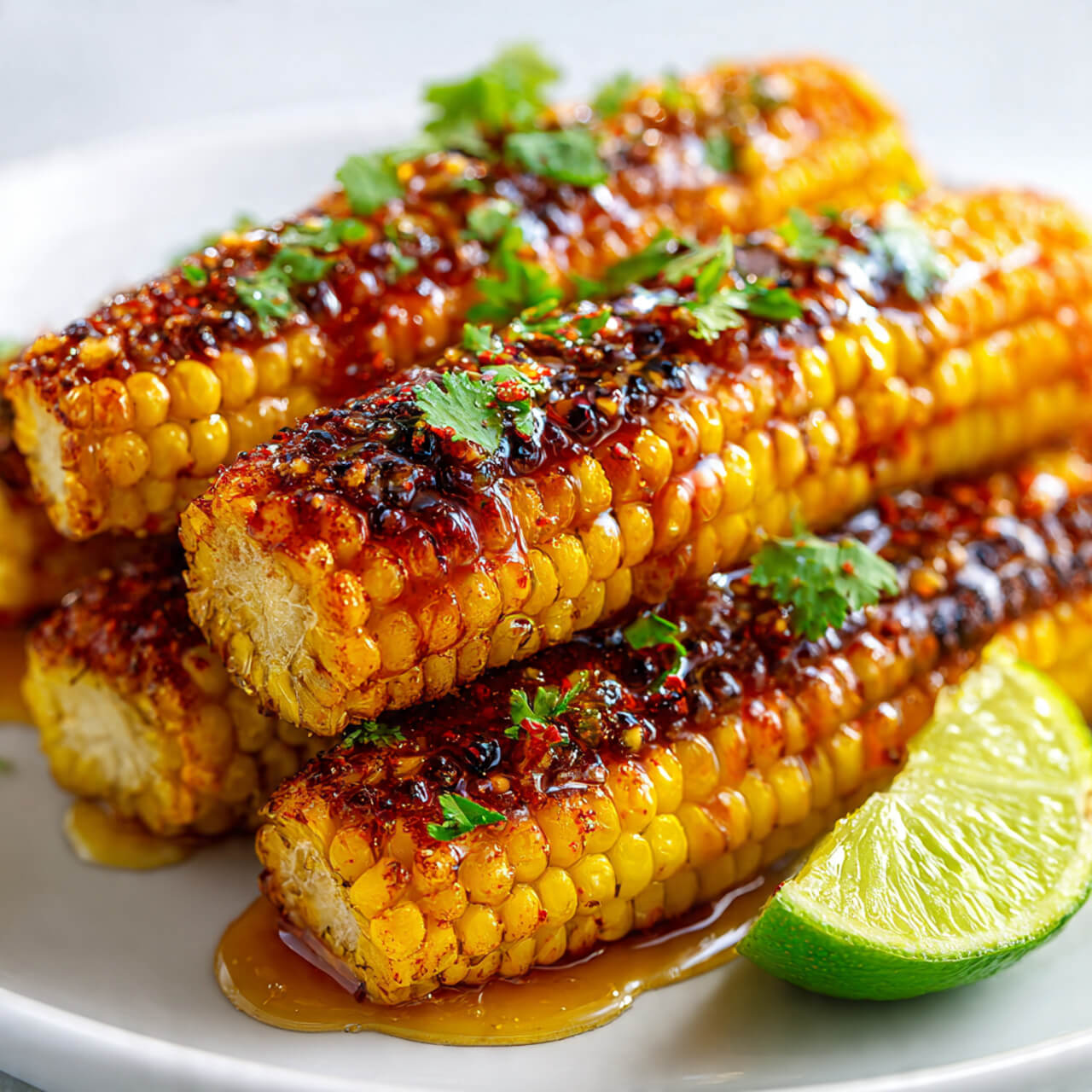 Air Fryer Corn Ribs with Hot Honey