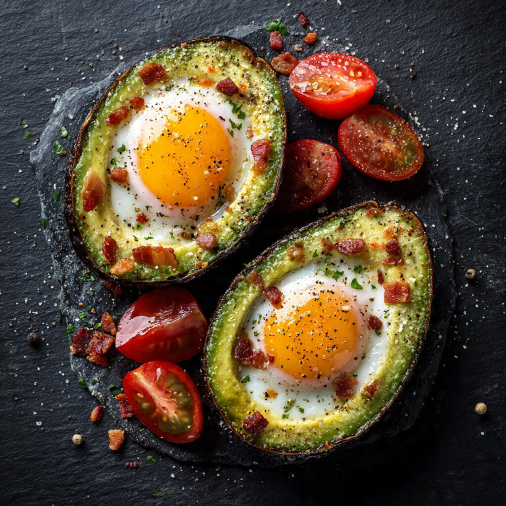 Air Fryer Baked Avocado Eggs