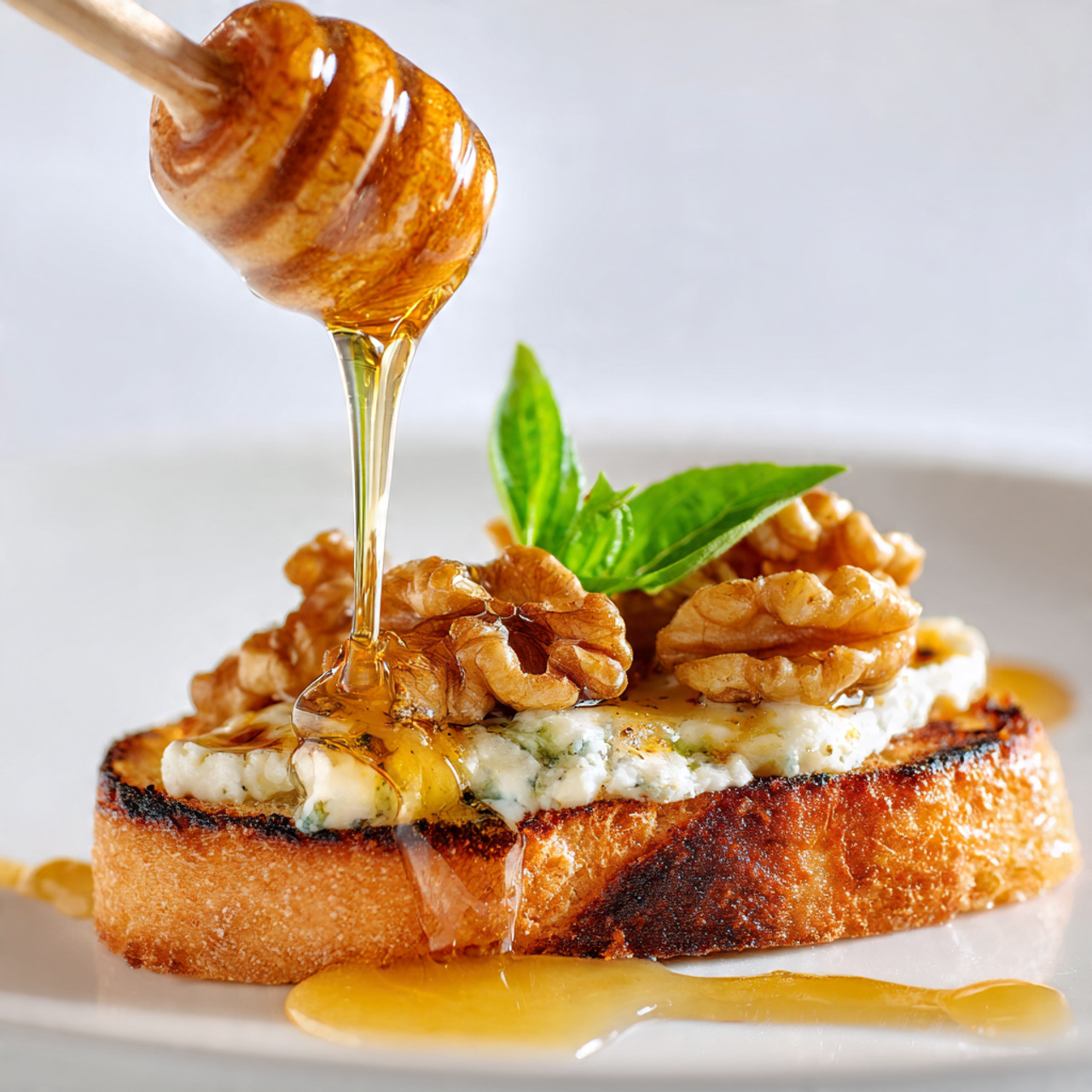 Gorgonzola and Honey Walnut Bruschetta