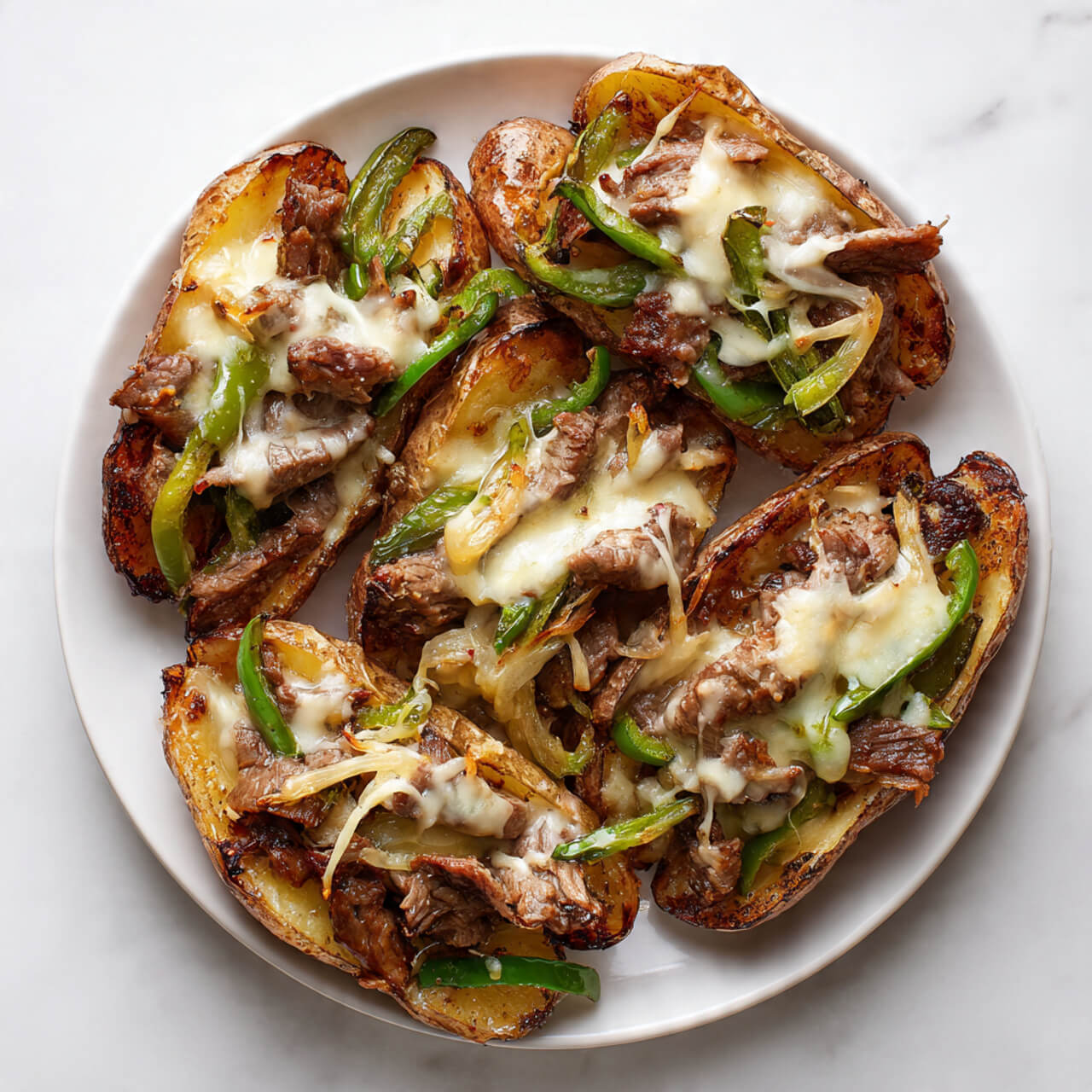 Air Fryer Philly Cheesesteak Potatoes