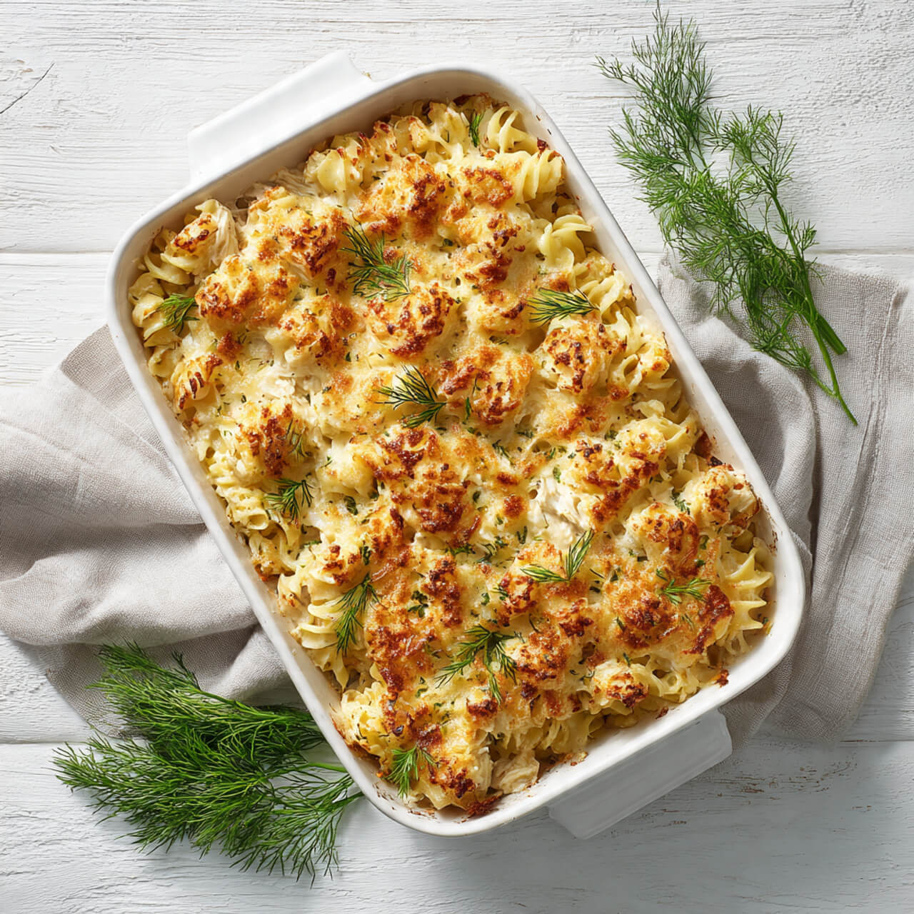 Tuna Noodle Casserole with Fresh Dill