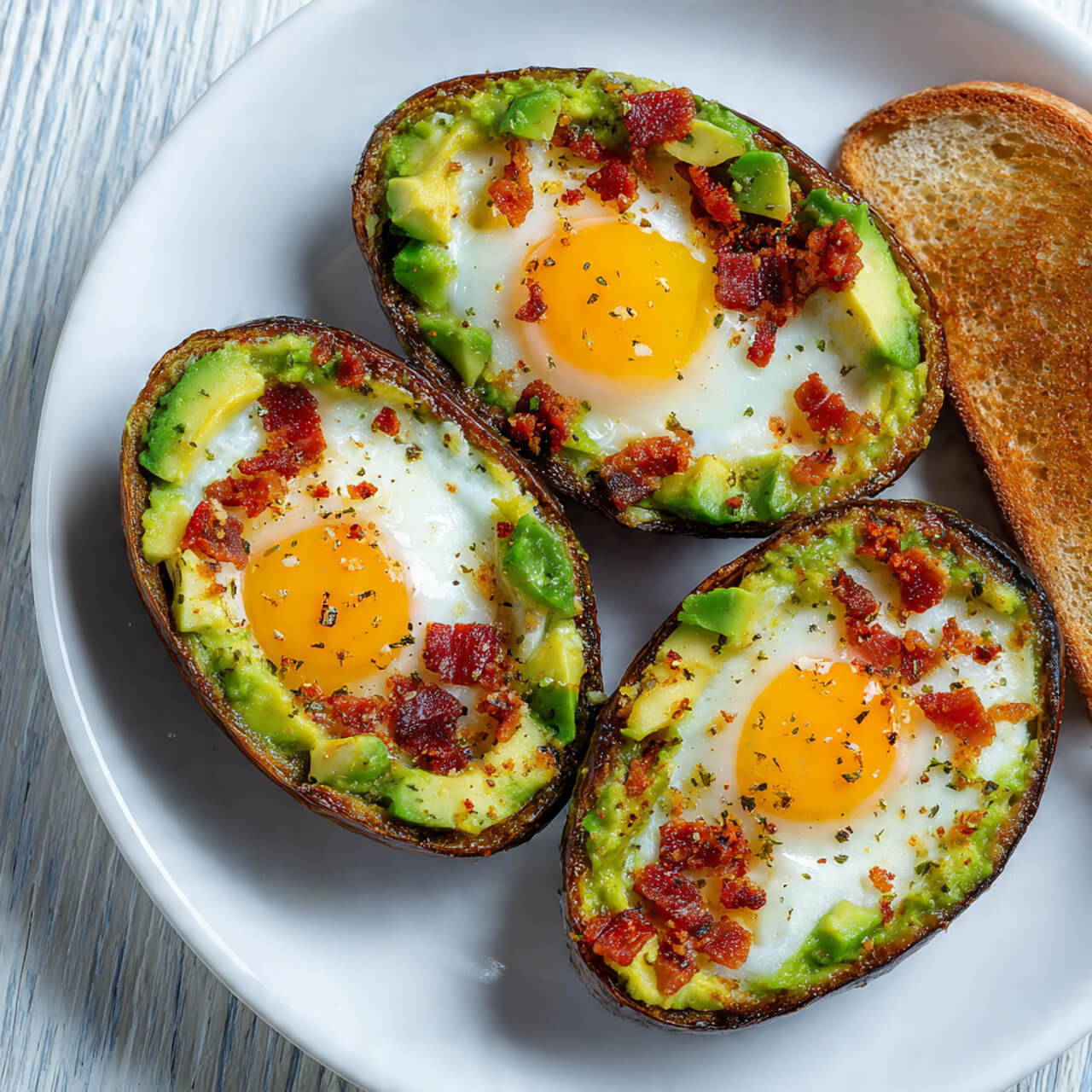 Air Fryer Baked Avocado Eggs