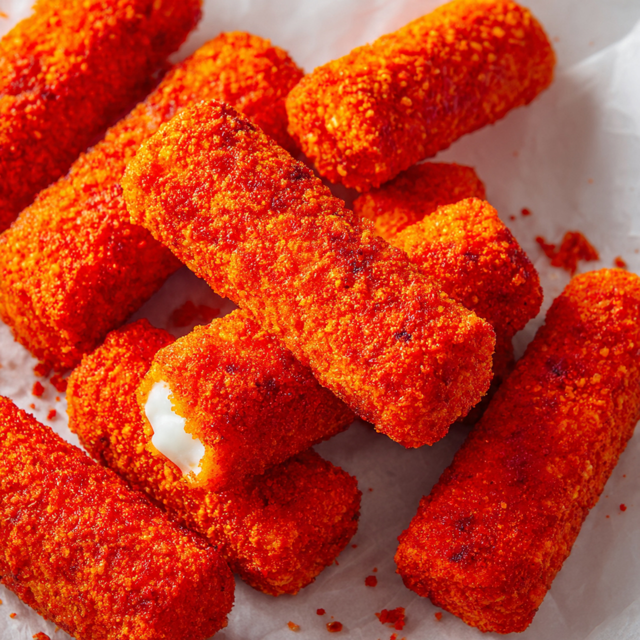 Air Fryer Hot Cheeto-Crusted Mozzarella Sticks